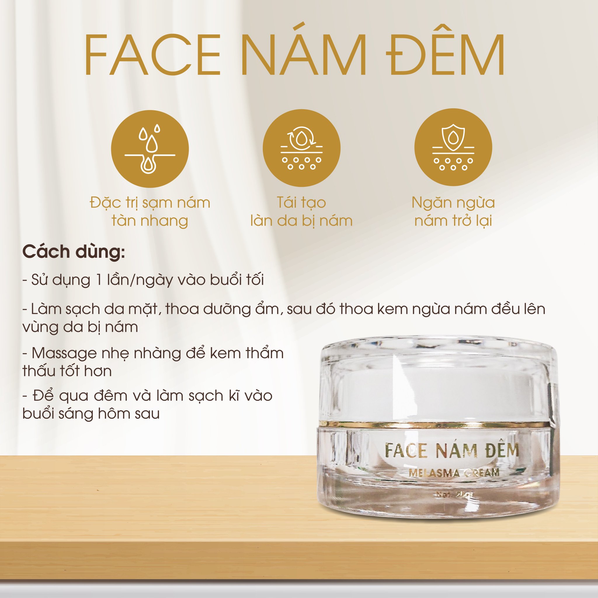 Tiếp tục chương trình trị nám chuẩn spa tại nhà cùng  kem face nám đêm N Collagen