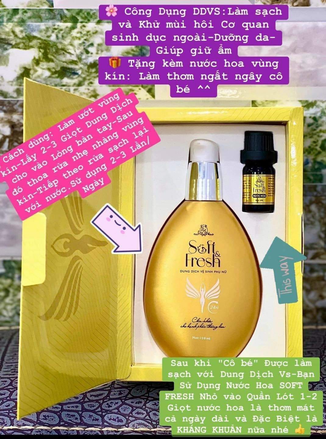 Dung dịch vệ sinh phụ nữ Soft Fresh Collagen X3 Mỹ Phẩm Đông Anh