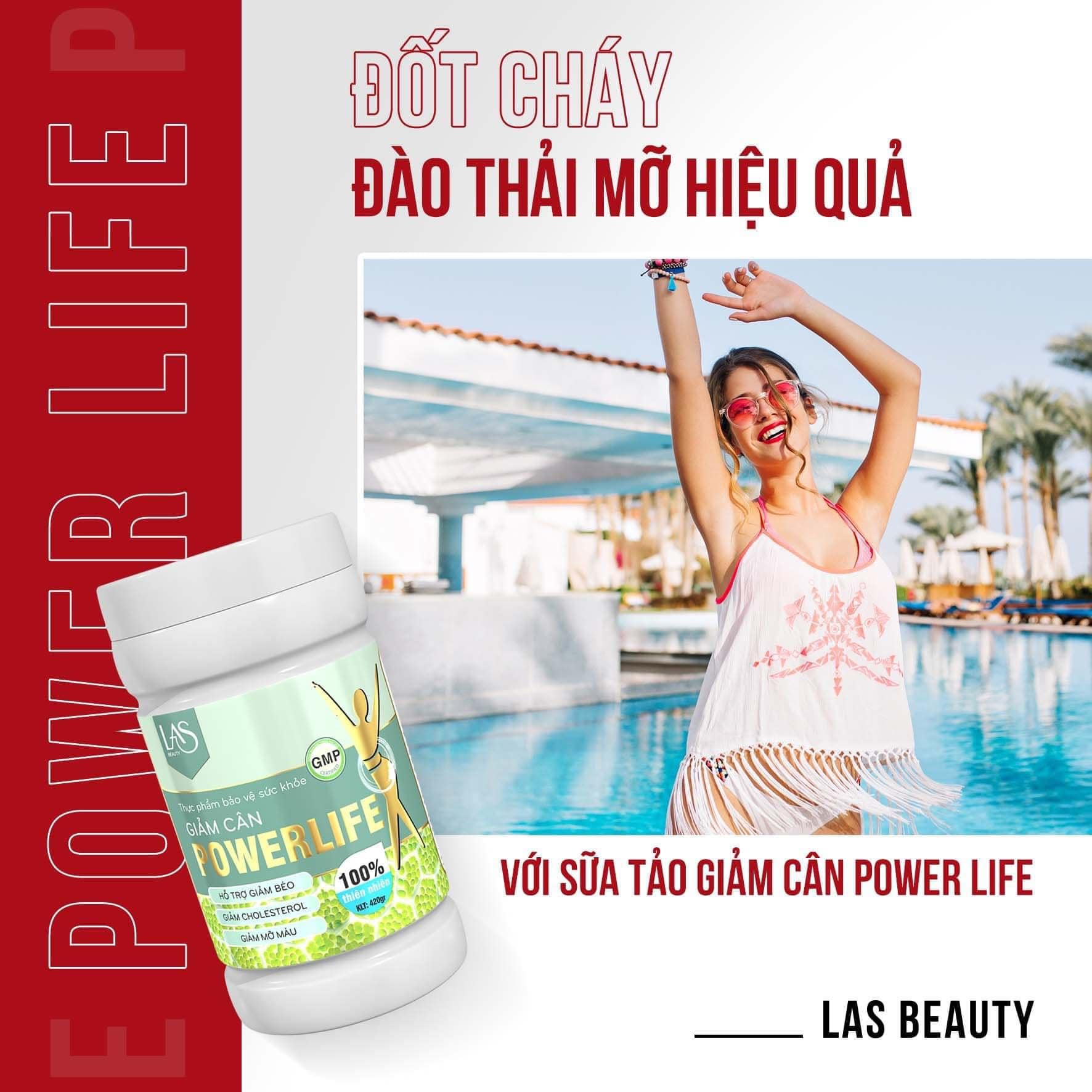 Sữa tảo giảm cân powerlife Las Beauty
