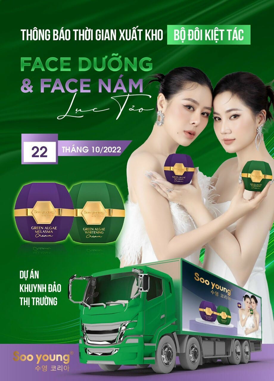 Combo Kem Face Nám Và Kem Dưỡng Da Lục Tảo Nhà Soo Young Đang Khuynh Đảo Hội Chị Em💥💥
