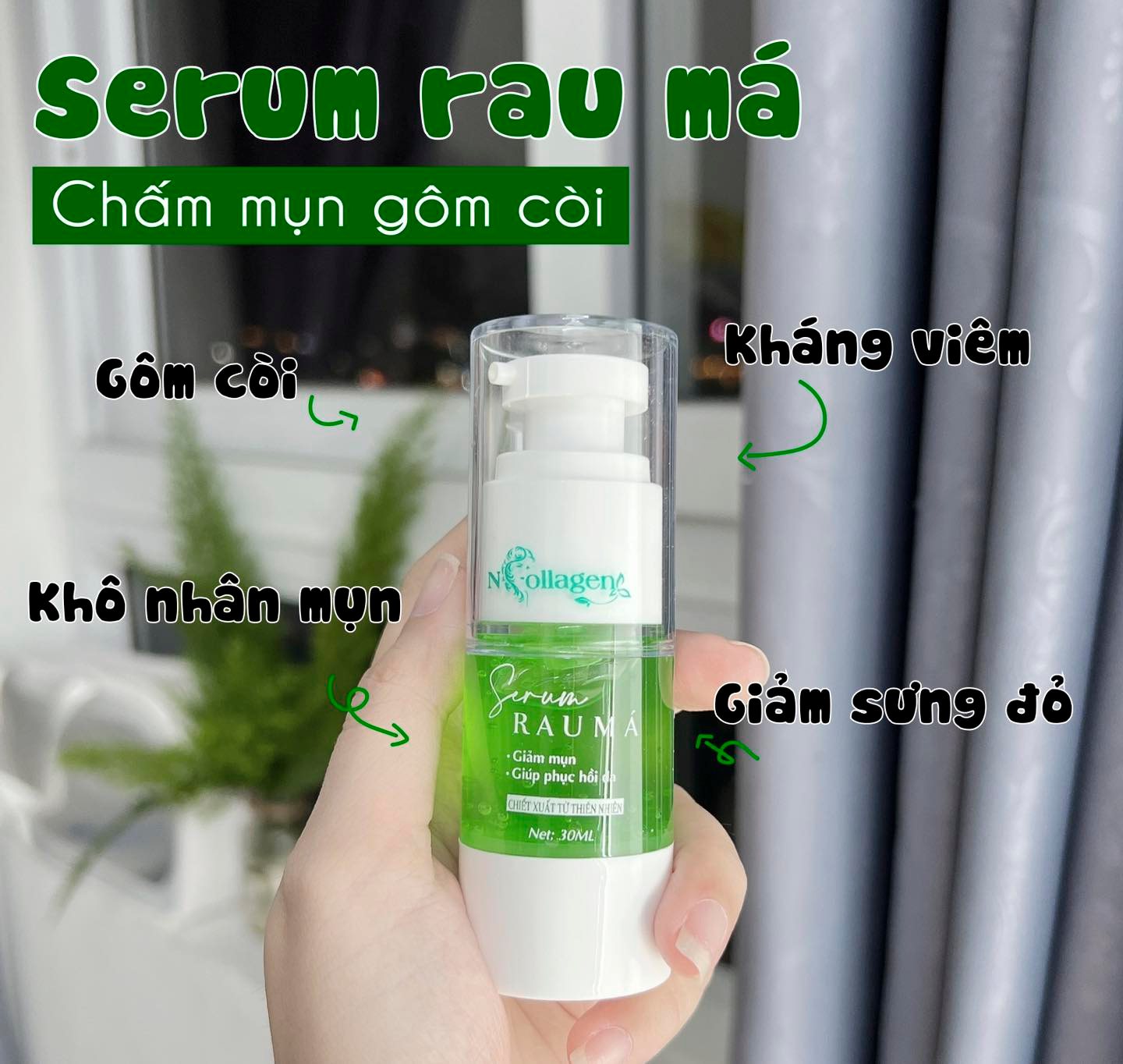 Serum chấm mụn rau má là giải pháp chân ái trị mụn