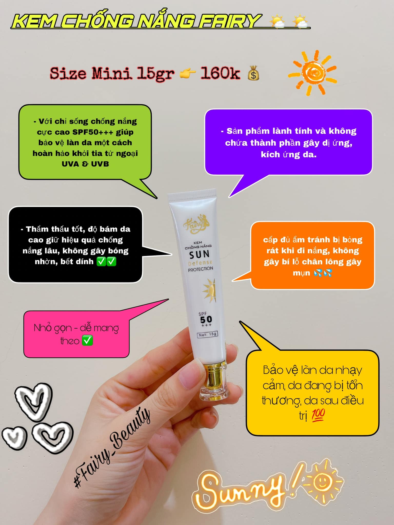 Kem chống nắng Fairy Cosmetics là sự lựa chọn tối ưu