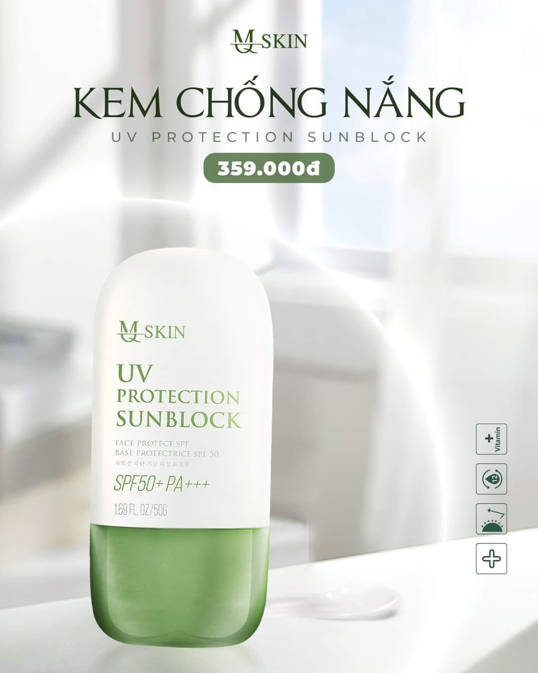 Kem chống nắng MQ Skin thế hệ mới cải tiến mới