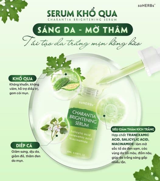Serum Mờ Thâm Khổ qua dưỡng da sáng trắng mịn hồng hào