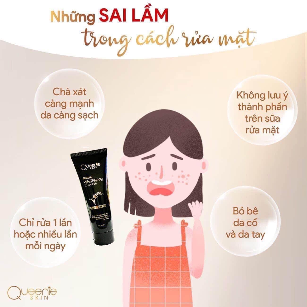 Sữa rửa mặt mầm gạo Queenie Skin các bạn da khô thì cảm nhận rõ ràng nhất