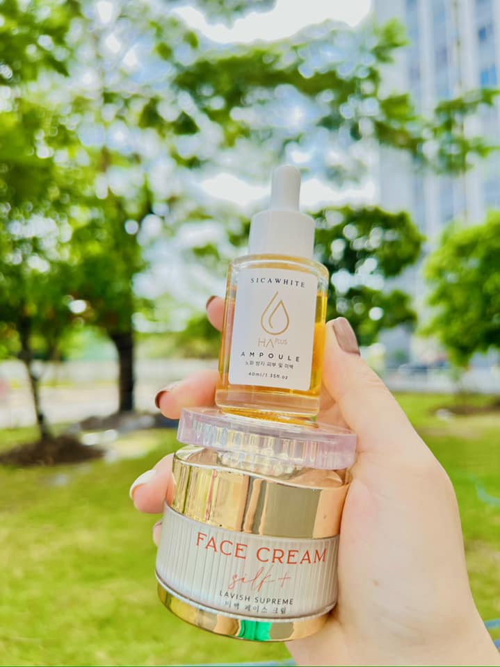 Chỉ combo Serum HA và Face Lụa da chị em trẻ mãi không già