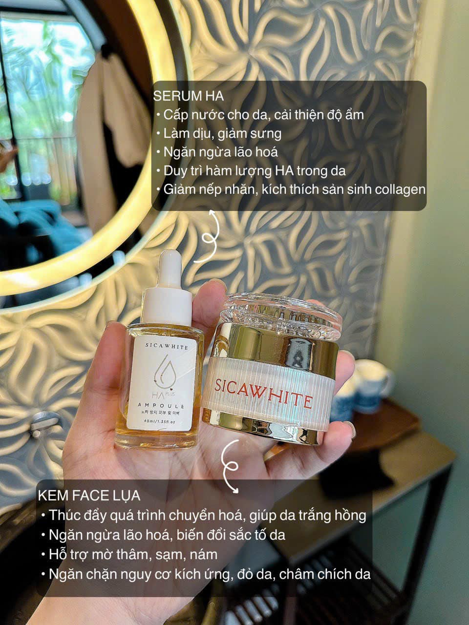 Bí quyết có làn da bóng mịn không cần tới makeup với Combo Kem Lụa Sirum SiCa White