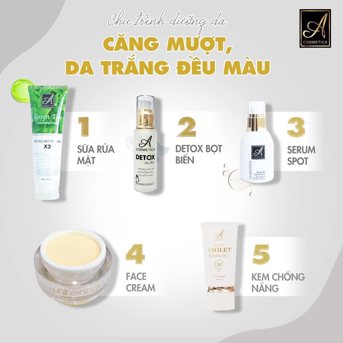 Bên em có nguyên combo làm trắng cho khách luôn ạ