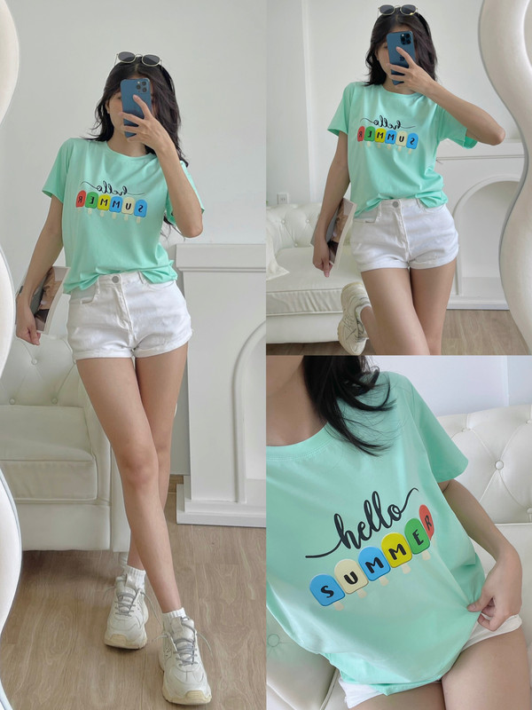 Bên em nhiều mẫu áo thun thái đẹp dễ phối đồ mặc mát khách cần mua áo thun nhắn em gửi mẫu cho mình he