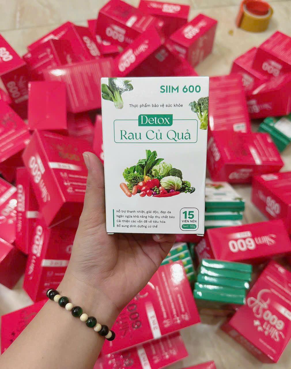 Kẹo Giảm Cân Slim 600 3IN1 Tặng Detox Rau Củ