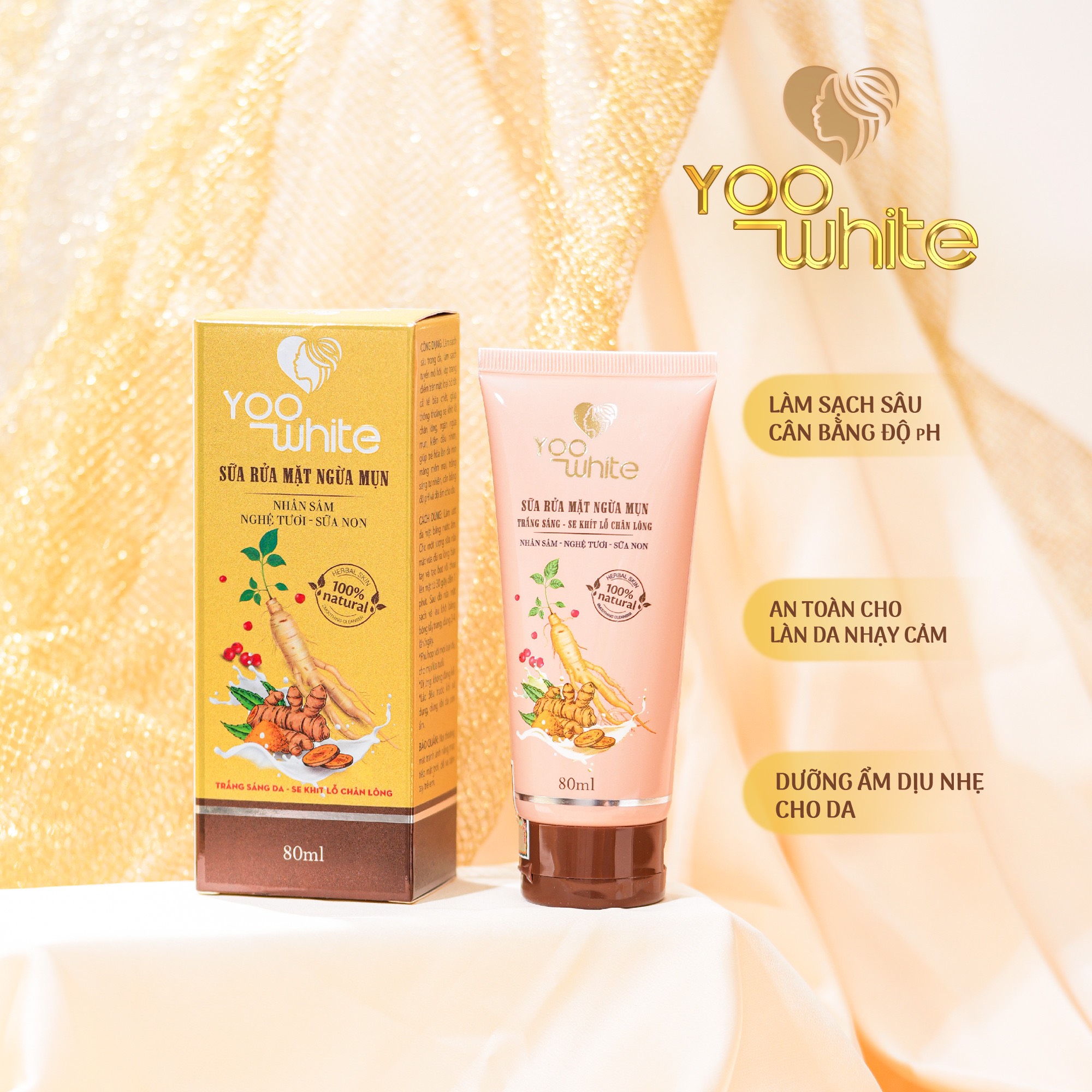 Sữa rửa mặt Yoo White sữa rửa mặt dành cho mọi làn đa đặc biệt là da dầu dạ mụn