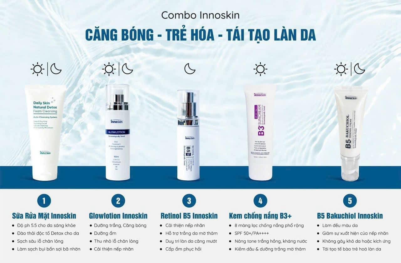 Combo chăm sóc da căng bóng trẻ hoá tái tạo làn da