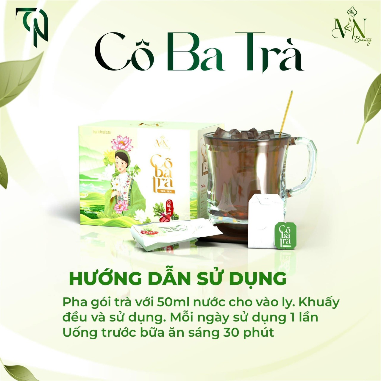 Sản phẩm cô ba trà là sản phẩm hỗ trợ đào thải ngay trong ngày nên làm giảm mỡ bụng