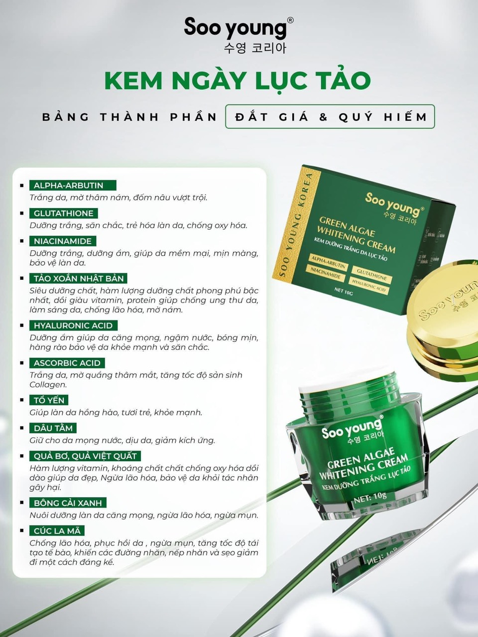 Face ngày Lục Tảo bảng thành phần đinh cao