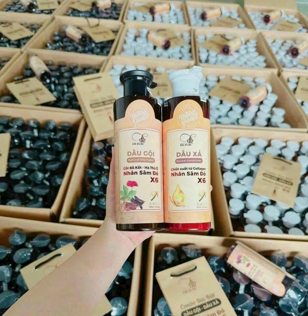 Combo Dầu Gội Xả Nhân Sâm Đỏ X6 Dr Di Hi