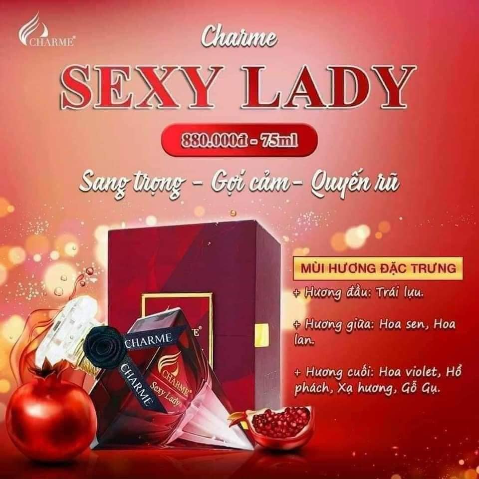 Nước Hoa Charme Sexy Lady 75ml Nữ Độ đỉnh và độ sang chảnh của em này thì khỏi phải bàn cải rồi