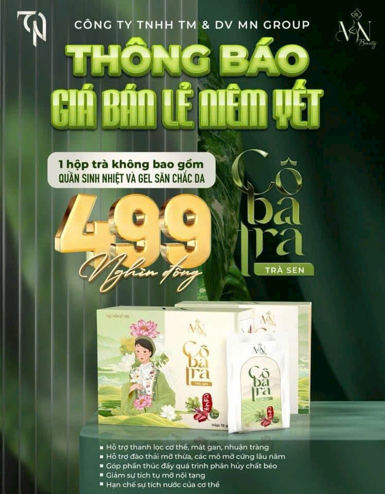 Cô Ba Trà giá niêm yết mới ( không bao gồm quần sinh nhiệt và gel săn chắc da)