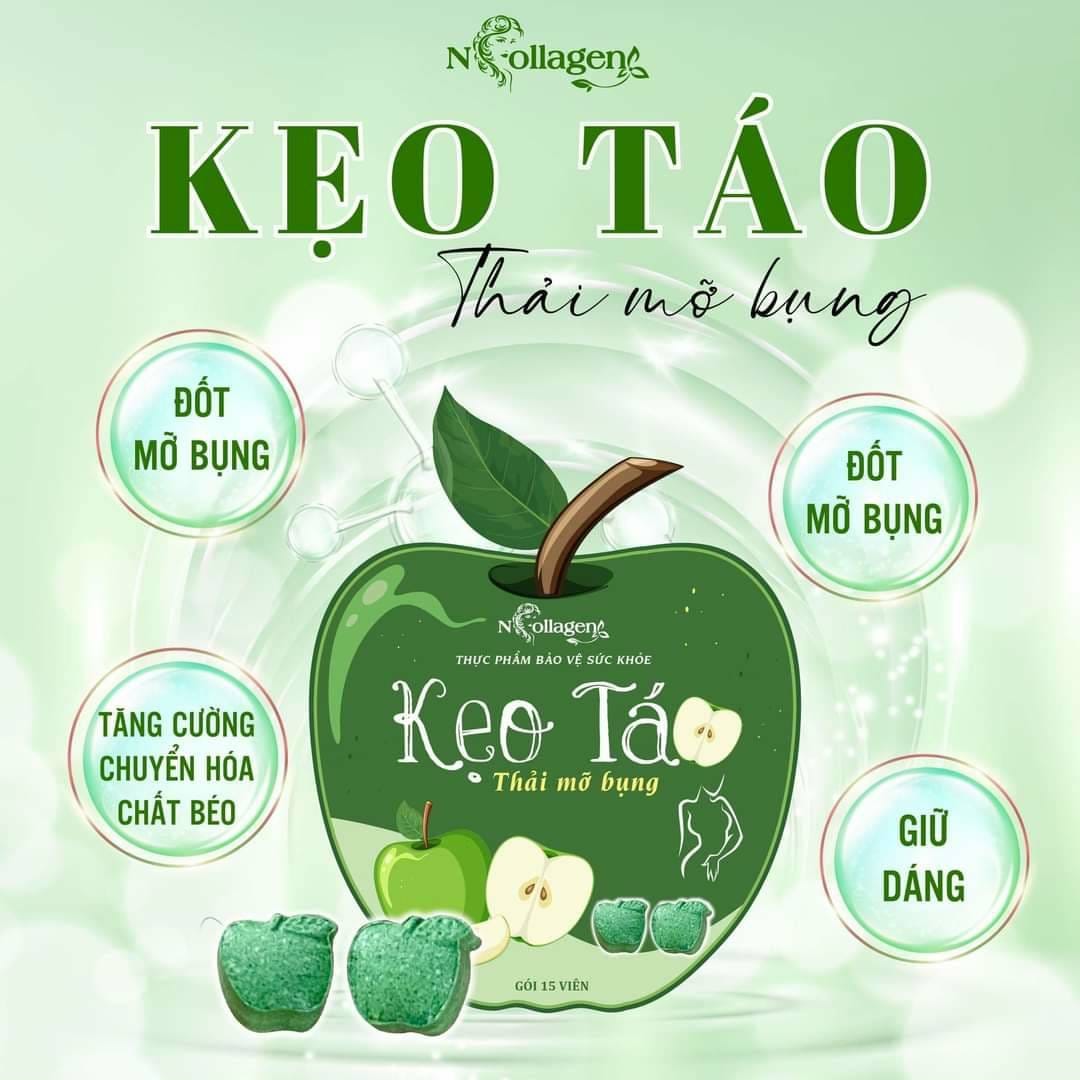 Ăn ngon ngủ ngon mà eo vẫn thon đó chính là Kẹo Táo nhà Ncollagen nha