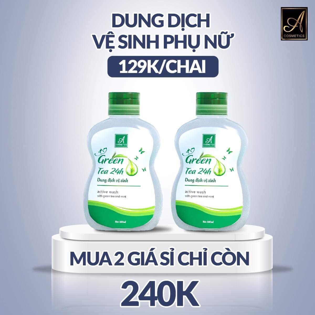 Sản phẩm dung dịch vệ sinh Green Tea 24h Bảo bối của mỗi chị em đều cần