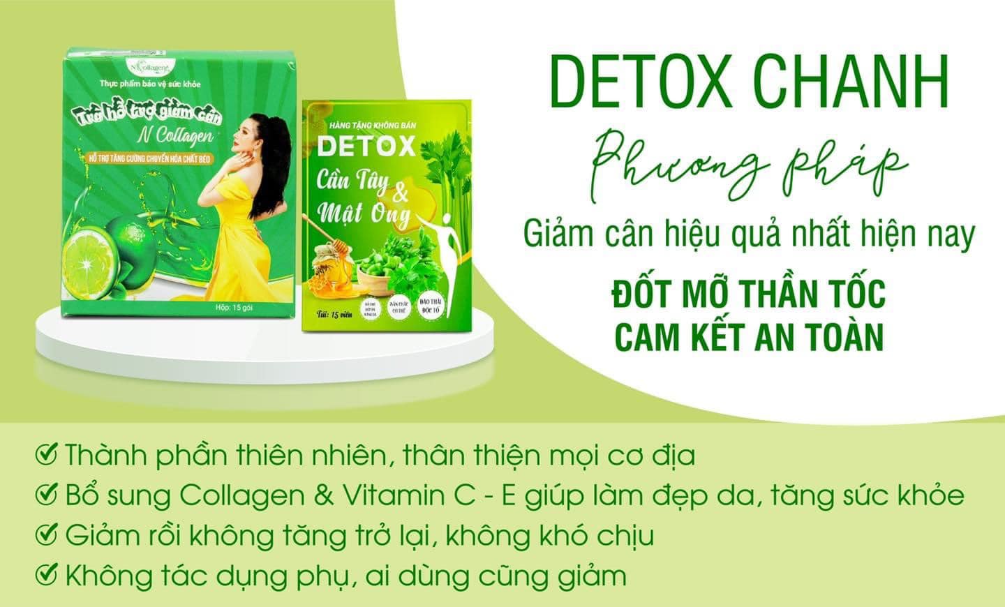 Tuyệt chiêu giảm cân an toàn từ thiên nhiên Uống mỗi ngày 1 ly Detox Chanh & 1 viên Detox Cần Tây Mật Ong