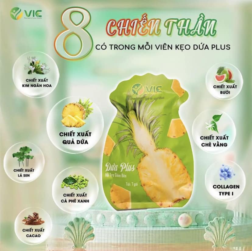 Kẹo Dứa Giảm Cân VIC Plus 7 Viên