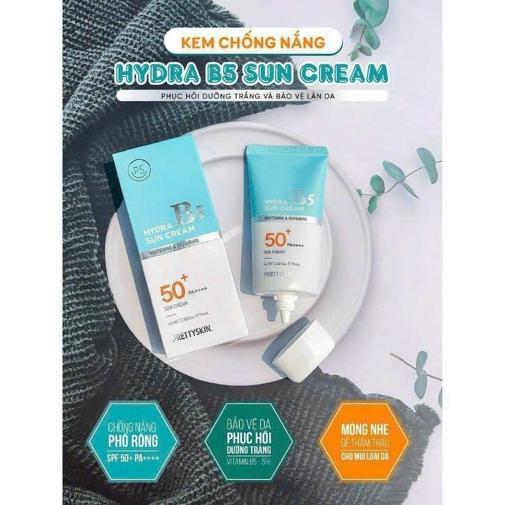 Kem Chống Nắng B5 PrettySkin dành riêng cho da nhạy cảm không gây dị ứng không chứa hương liệu