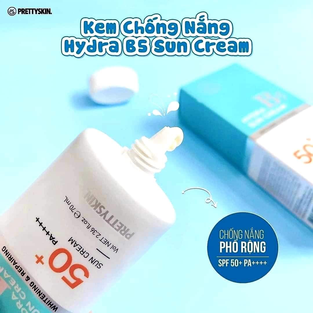 Kem Chống Nắng B5 PrettySkin dành riêng cho da nhạy cảm không gây dị ứng không chứa hương liệu