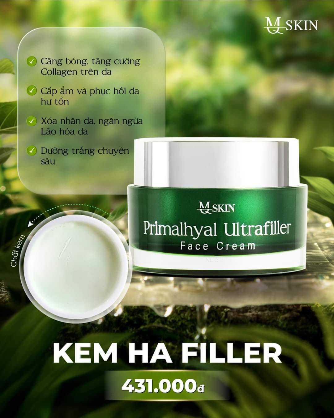 Kem dưỡng căng mịn và tươi trẻ da Kem Face Dưỡng HA Filler MQ Skin Primalhyal Ultra Filler