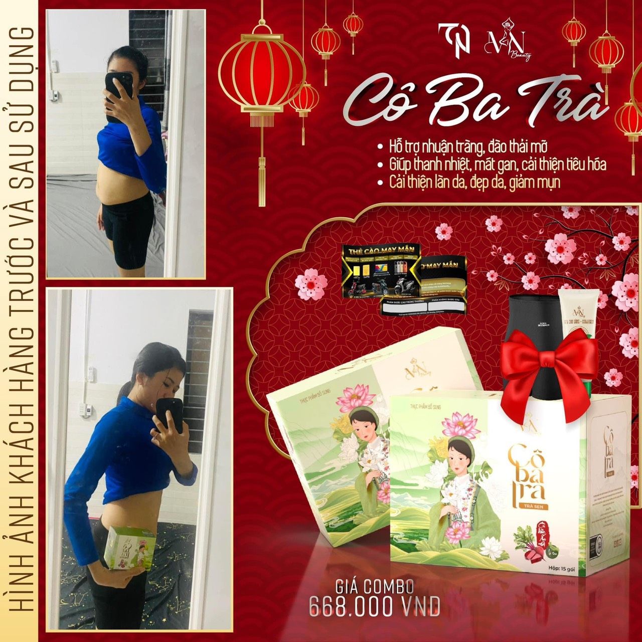 Sáng nhận phản hồi từ khách Chị đẹp chị xinh chị thông minh chọn đúng sản phẩm Cô ba trà