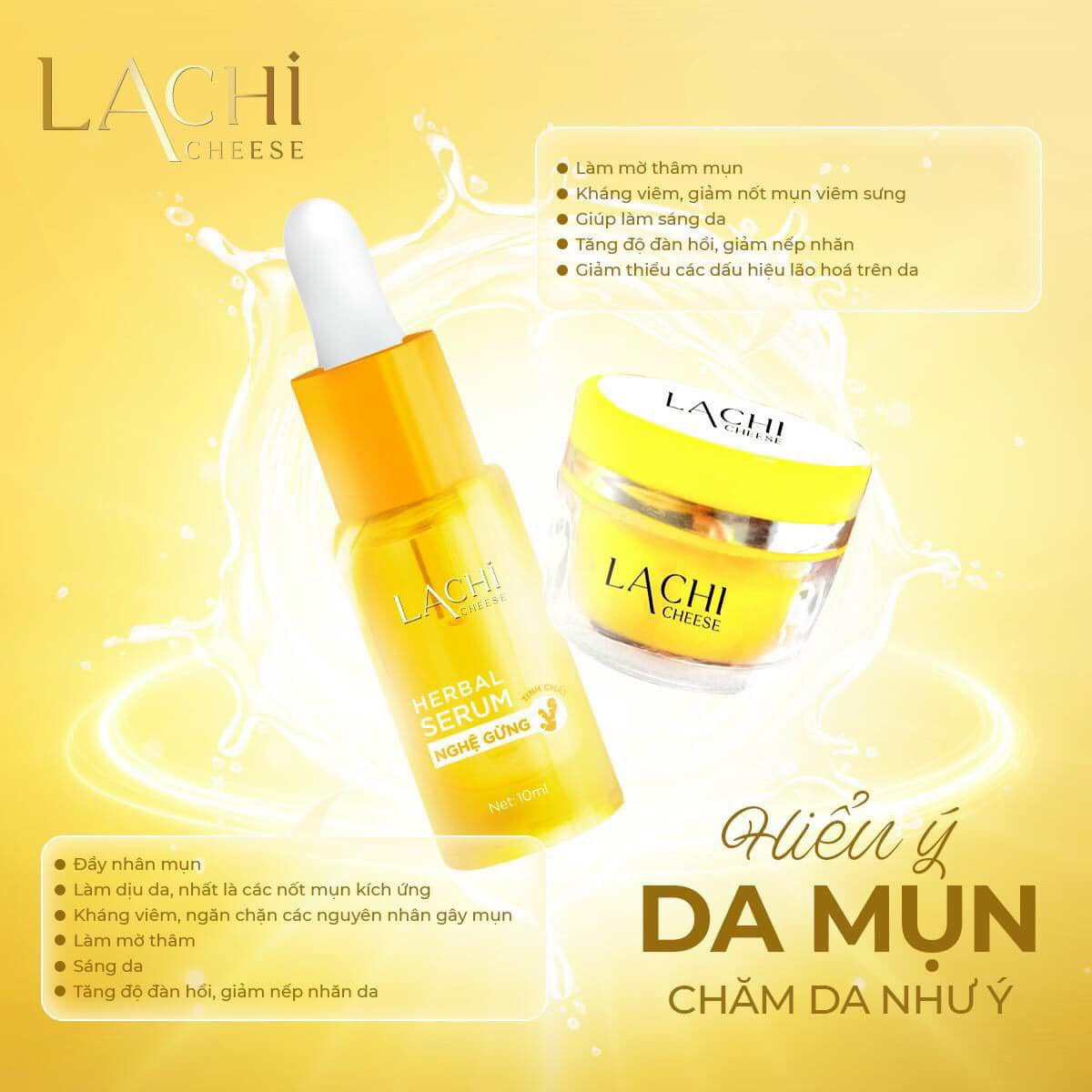 Serum Tinh Chất Nghệ Gừng Lachi Cheese Tặng Kem Face