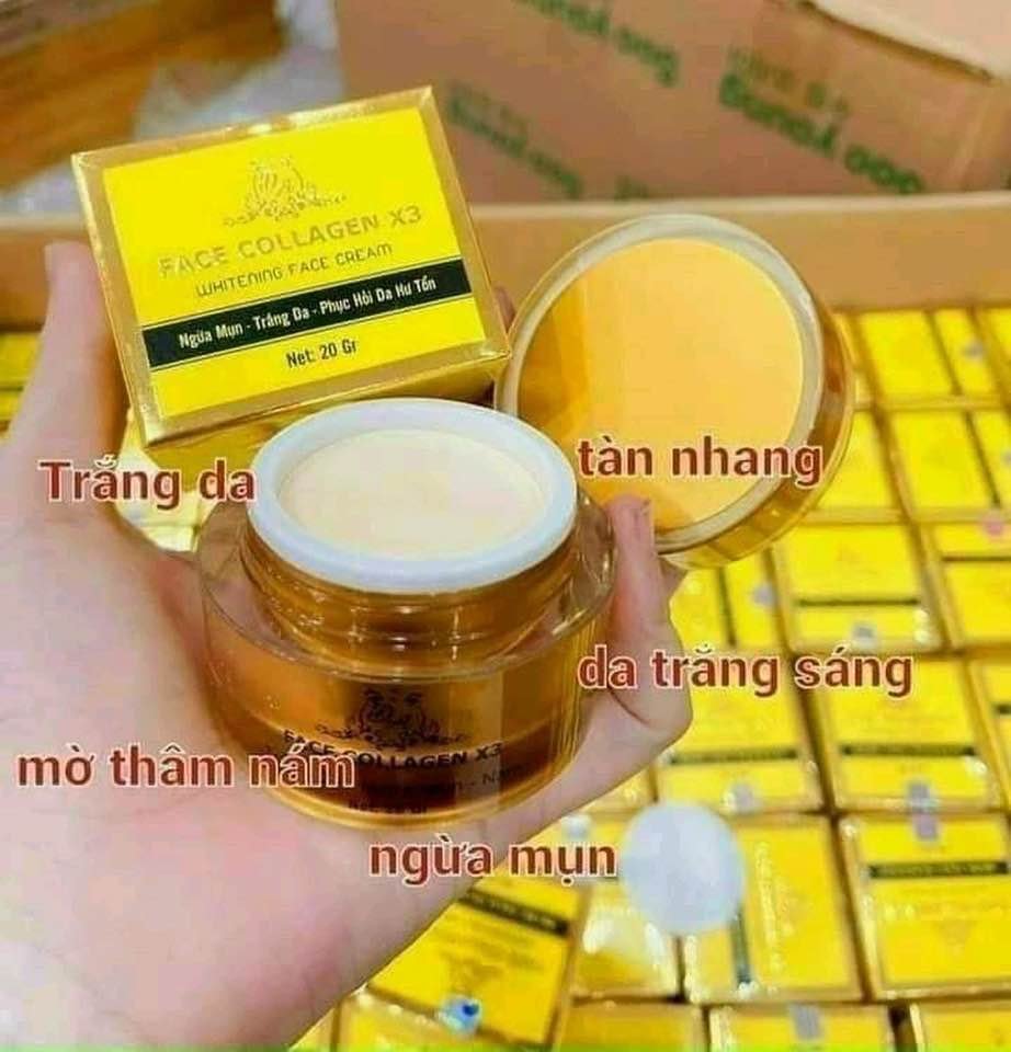 Kem Face Collagen X3 Mỹ phẩm Đông Anh giúp Ngừa Mụn Trắng Da Phục Hồi Da Hư Tổn