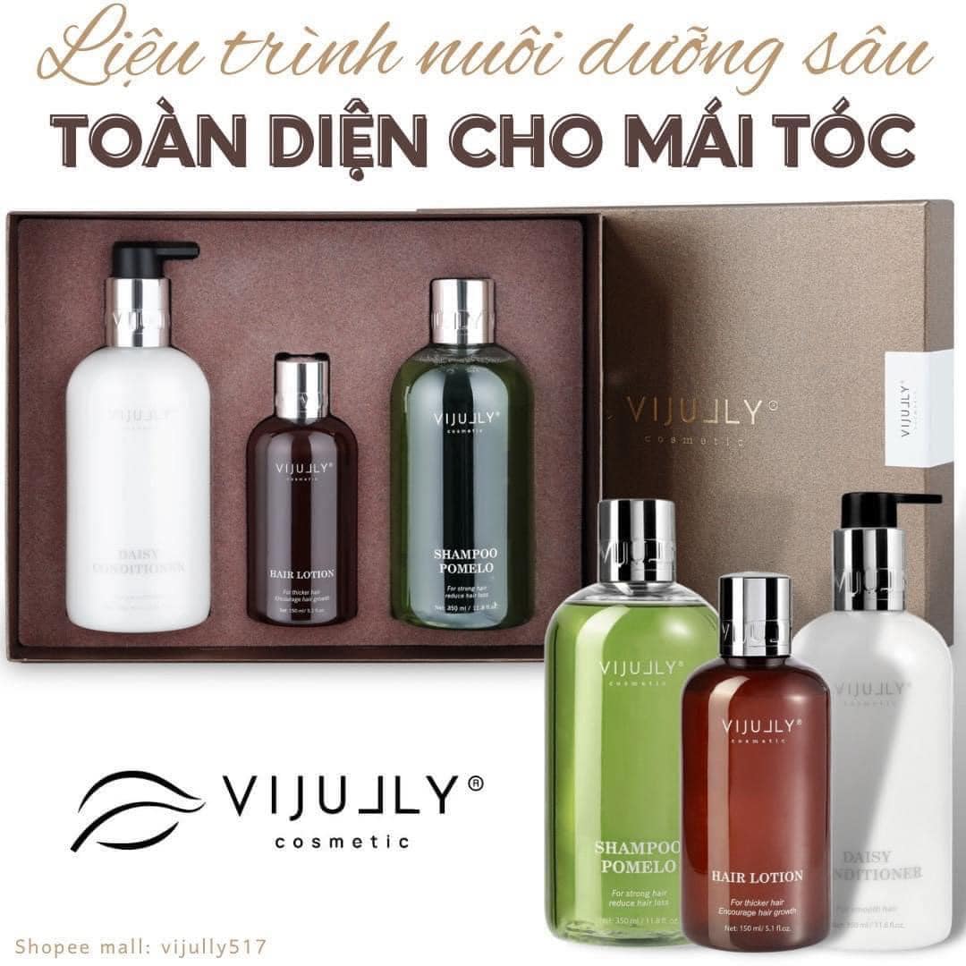 Combo Dầu Gội Xả Xịt Bưởi Vijully Phiên Bản Mới