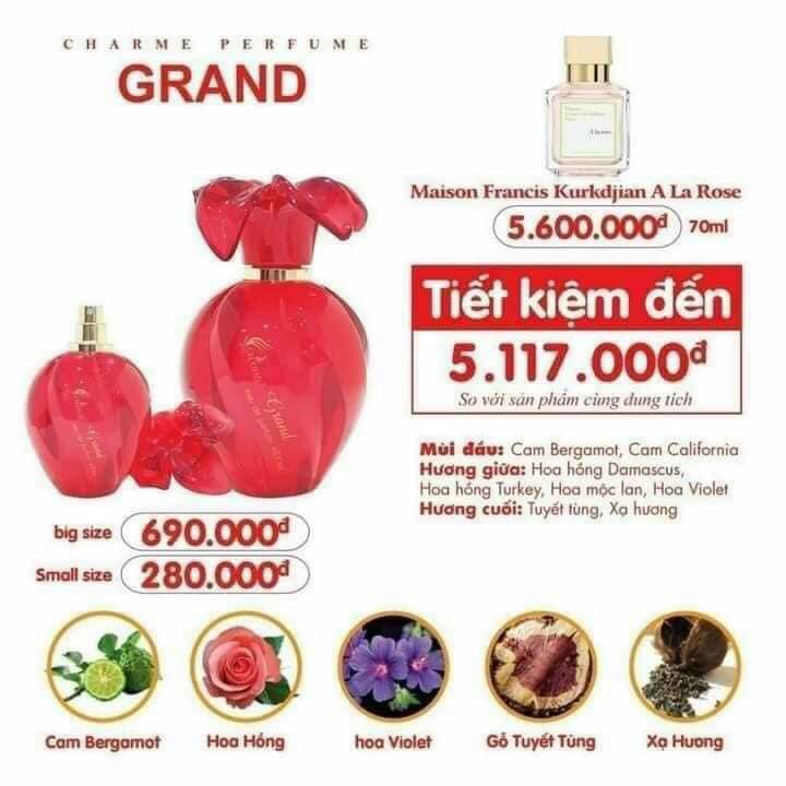 Nước Hoa Nữ Grand 10ml- 100ml Ngọt mát sang trọng