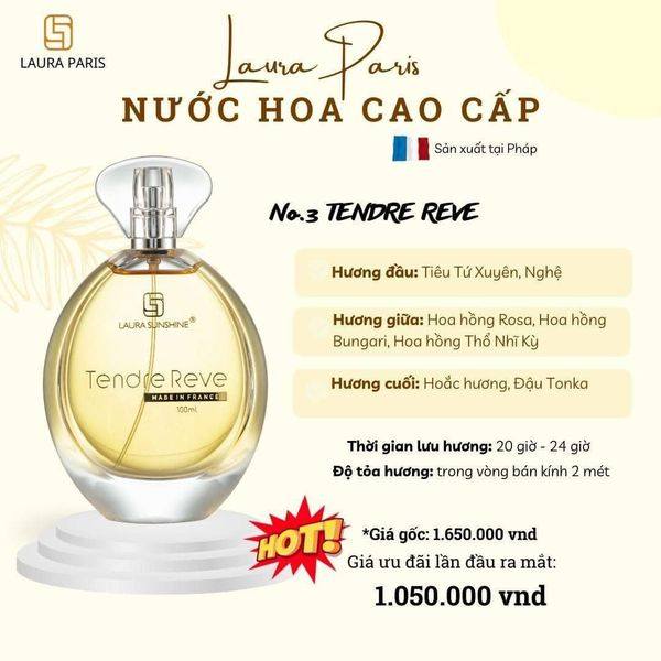 Nước hoa nữ Laura Sunshine Paris Tendre Reve
