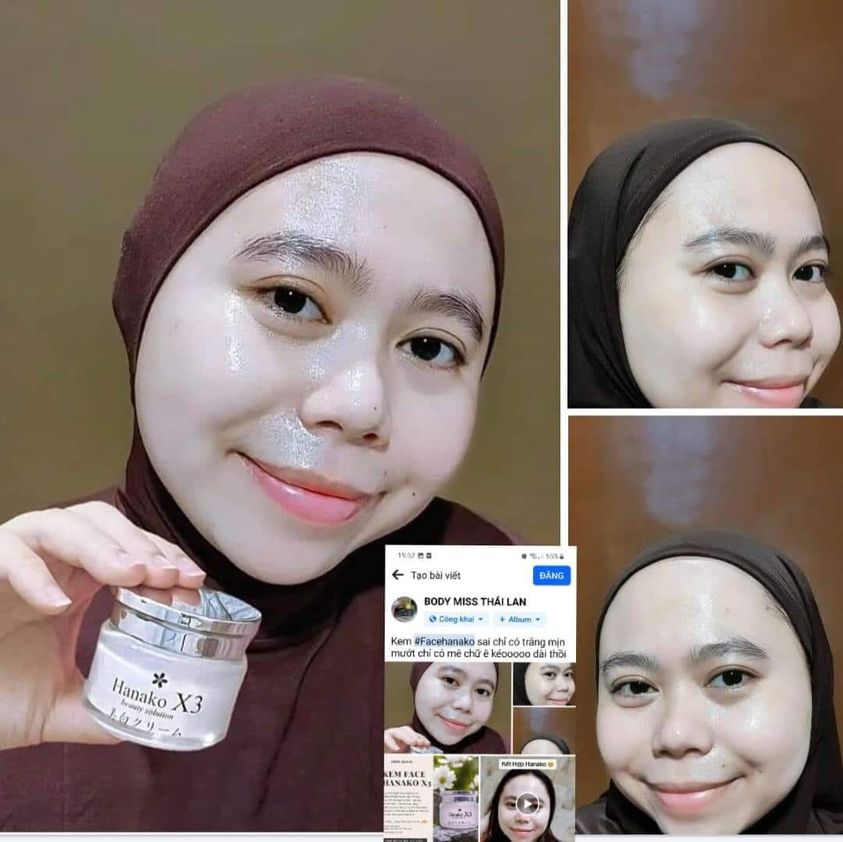 Kem Face Hanako X3 Beauty Solution Dưỡng Trắng Da