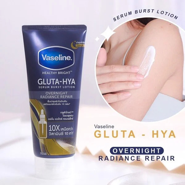 Kem Dưỡng Thể Vaseline Màu Xanh 10X Gluta Hya Overnight Thái Lan