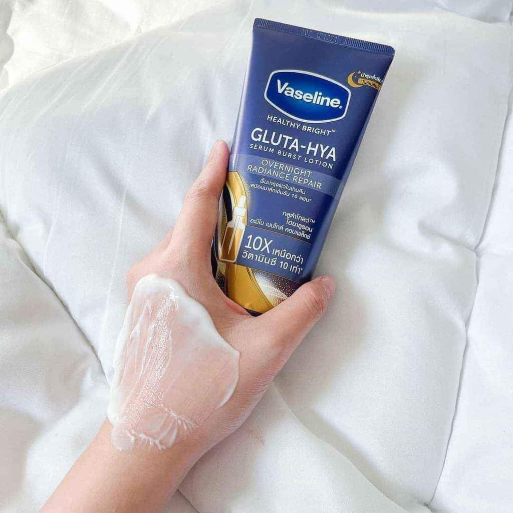 Kem Dưỡng Thể Vaseline Màu Xanh 10X Gluta Hya Overnight Thái Lan