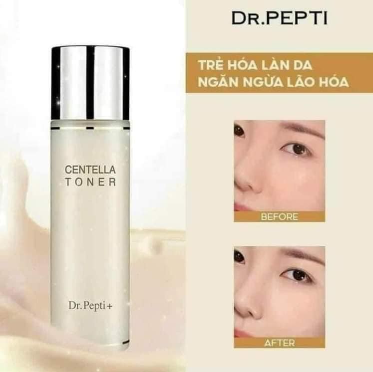 Nước hoa hồng Dr.Pepti  Centella Toner sẽ làm chậm các quá trình lão hóa da