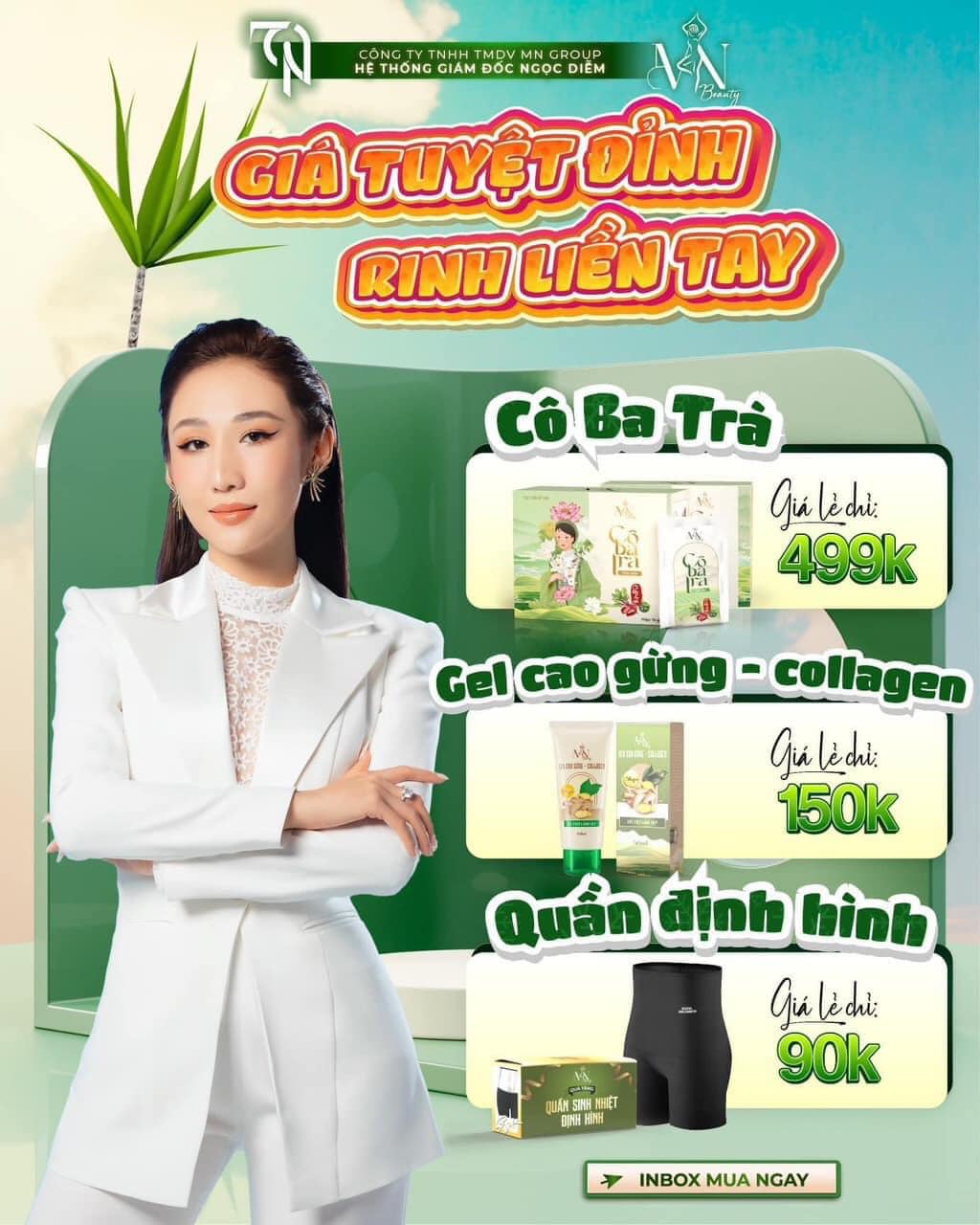 Cô Ba Trà 10 vị đông y  giảm mỡ bụng mỡ máu gan nhiễm mỡ