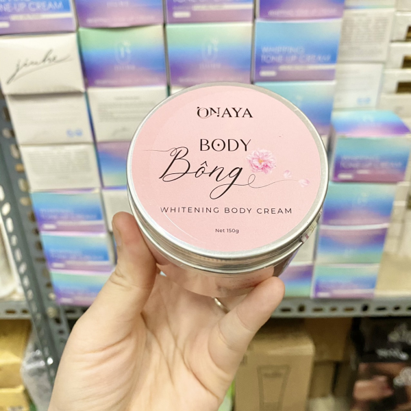 Kem Body Bông Onaya 150g dưỡng trắng siêu mịn cho body
