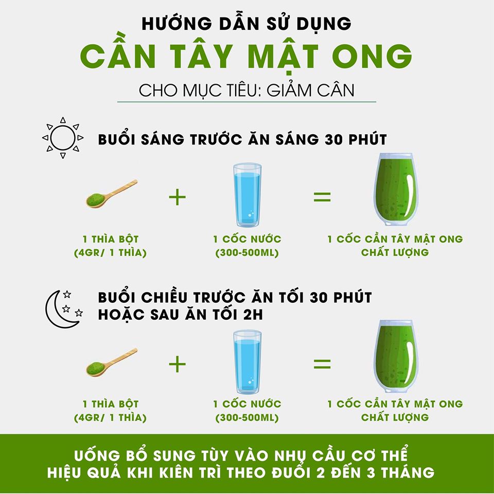 Hướng dẫn sử dụng bột Cần tây mật ong Motree