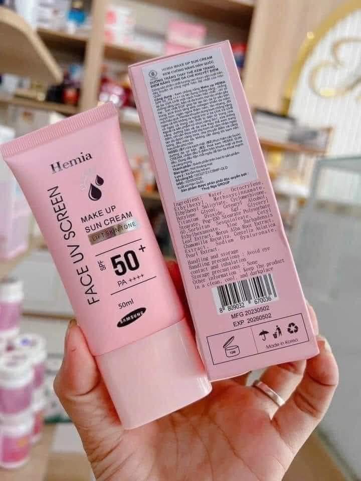 1 chiếc kem chống nắng vạn người mê nè Kem Chống Nắng Hemia Hàn Quốc