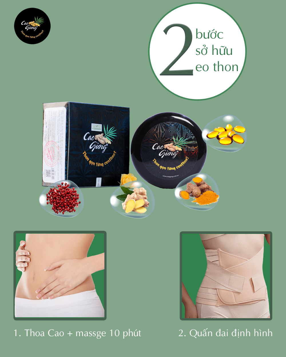2 bước sở hữu ngay vòng eo thon thả